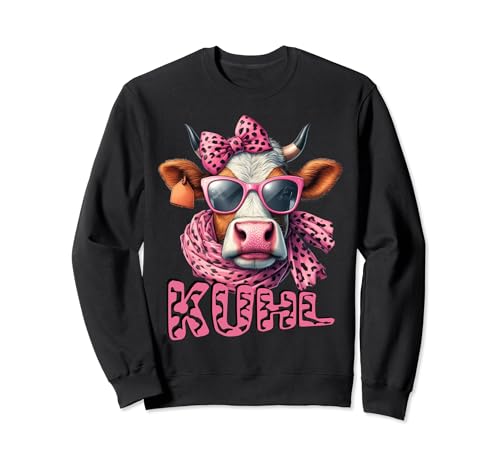 Lustiges Kuh Kuhl Kühe Bauer Damen Frau Mädchen Sonnenbrille Sweatshirt von PixiePun