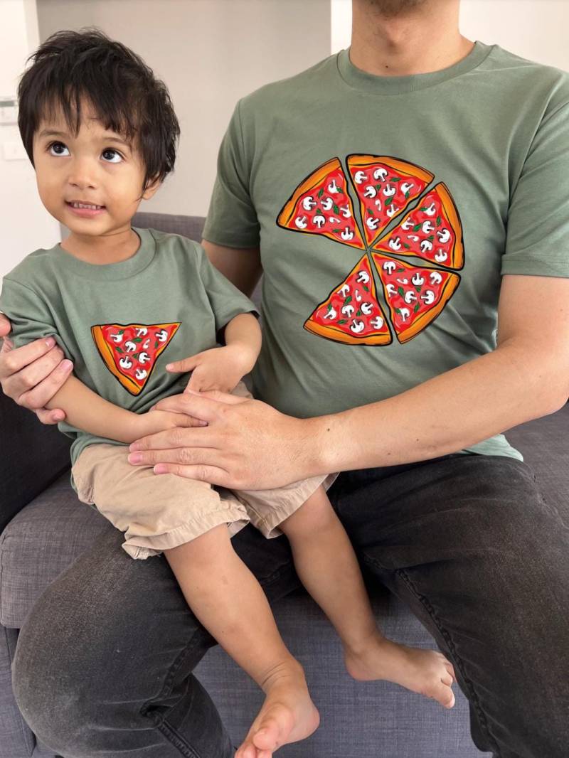 Passendes Pizzastück Für Papa Und Kinder Shirt, Pizza Shirt Zum Vatertag, Papa, Geschenk Bestseller Vater Sohn von PixieandElfBoutique