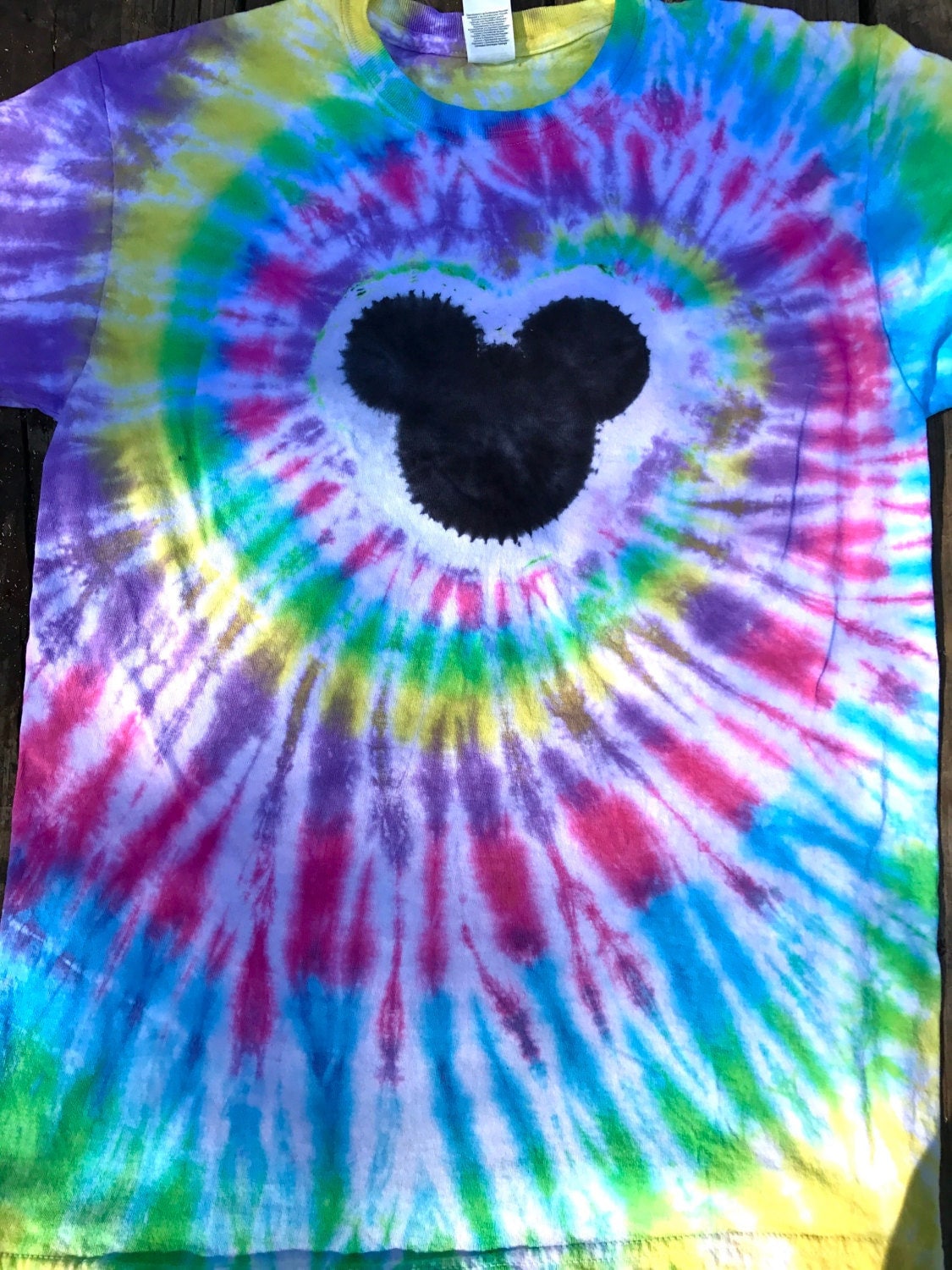 Ostern, Frühlingsfarben-Adult Größen, Plus Tie Dye T Shirts - Maus, Bär, Spiralen von Pixiecrafts