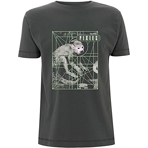 Pixies Monkey Grid Männer T-Shirt Charcoal XL 100% Baumwolle Band-Merch, Bands von Rock Off officially licensed products
