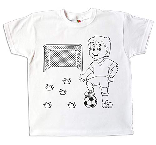 Pixkids Kinder T-Shirt Schildkröte zum bemalen und ausmalen mit Vordruck Spiel kreatives Geschenk für Jungen und Mädchen (104) von Pixkids