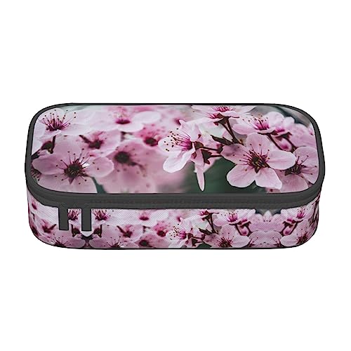 Federmäppchen mit großem Fassungsvermögen und mehreren, ideal für Schule und Reisen, perfekt für Schreibwaren, United States Marine, Rosa Kirschblüten, Einheitsgröße, Taschen-Organizer von Pixole