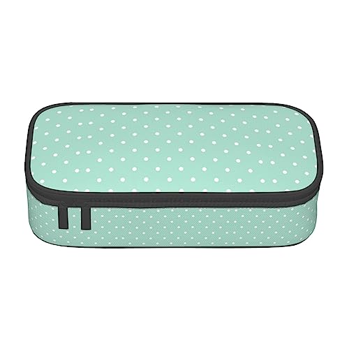 Federmäppchen mit großem Fassungsvermögen und mehreren Ideal für Schule und Reisen, perfekt für Schreibwaren, Malerei, Flamingo, Grün gepunktet, Einheitsgröße, Taschen-Organizer von Pixole