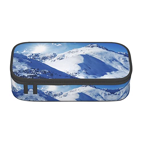 Federmäppchen mit großem Fassungsvermögen und mehreren Ideal für Schule und Reisen, perfekt für Schreibwaren, Schneeberg, Schneeberg, Einheitsgröße, Taschen-Organizer von Pixole