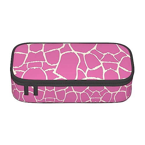 Federmäppchen mit großem Fassungsvermögen und mehreren Ideal für Schule und Reisen, perfekt für Schreibwaren, leckeres Sushi, Textur Giraffe rosa, Einheitsgröße, Taschen-Organizer von Pixole