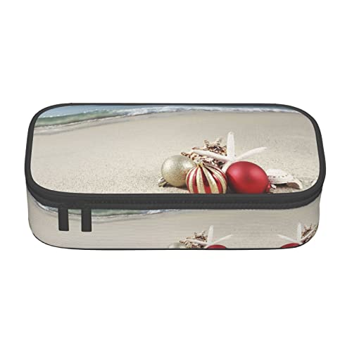 Federmäppchen mit großem Fassungsvermögen und mehrfachem Ideal für Schule und Reisen, perfekt für Schreibwaren, springende Wale, Weihnachtsdekoration am Strand, Einheitsgröße, Taschen-Organizer von Pixole