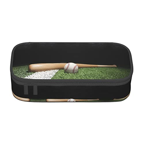 Federmäppchen mit großem Fassungsvermögen und mehrfachem Ideal für Schule und Reisen, perfekt für Schreibwaren Fische, Baseball-Sportfeld, Einheitsgröße, Taschen-Organizer von Pixole