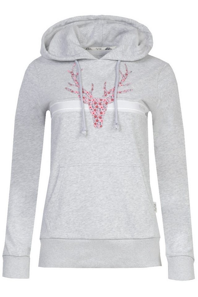 Piz Palü Rundhalspullover Hoodie Damen - OBERAUDORF - gletschergrün, kieselgrau von Piz Palü
