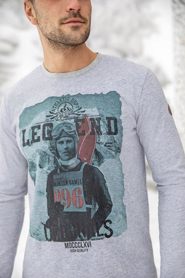 Piz Palü Strickpullover Longsleeve Herren - UNTERHACHING - grau von Piz Palü