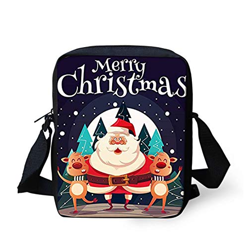 Pizding Crossbody Handtasche, Schultertasche Kinder Jungen Mädchen Damen Herren Messenger Bag, Rot - Weihnachten a - Größe: Einheitsgröße von Pizding