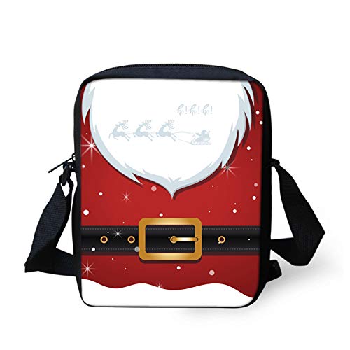 Pizding Bling Christmas Santa Claus Kleidung Muster Jungen Herren Crossbody Umhängetasche auslaufsicher Messenger Bag Sling Crossbody Handtasche für Schule Reisen Wandern, weihnachtsmotiv, von Pizding