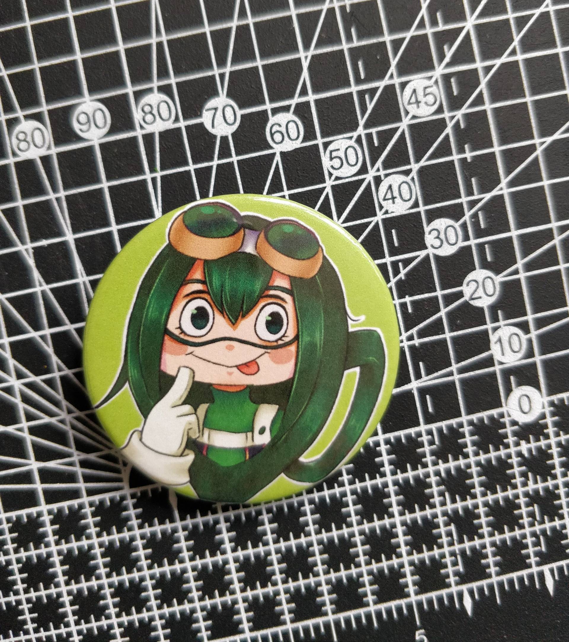 Cute Frog Girl Button von PizdusArt
