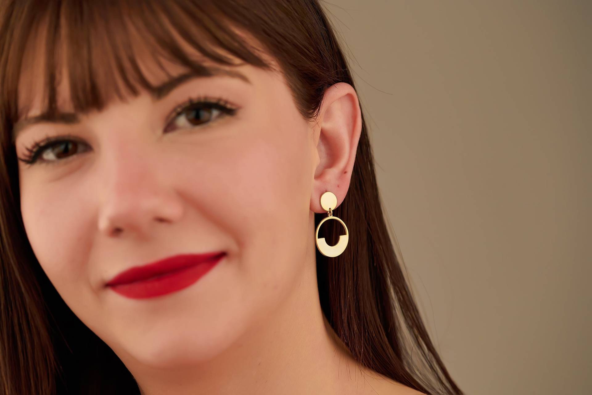 Doppel Kreis Hohl Ohrringe - Weihnachtsgeschenk Verbundene Ohrstecker Baumeln Moderner Schmuck Handgemachte Geschenk Für Sie Doppel Kreis Hohl Ohrringe - Weihnachtsgeschenk Verbundene Ohrstecker Baumeln Moderner Schmuck Handgemachte Geschenk Für Sie von PizumiLondon