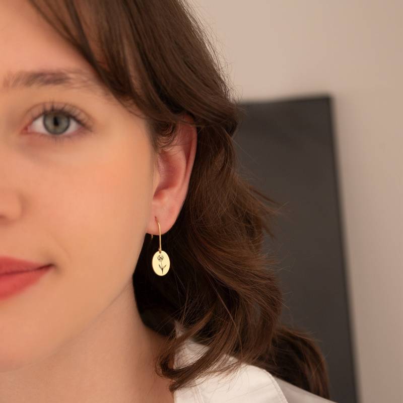 Geburtsblumen Ohrringe - Geburtstagsblumen Baumeln Zierliche & Sternzeichen Personalisierter Schmuck Geburtstagsgeschenk von PizumiLondon