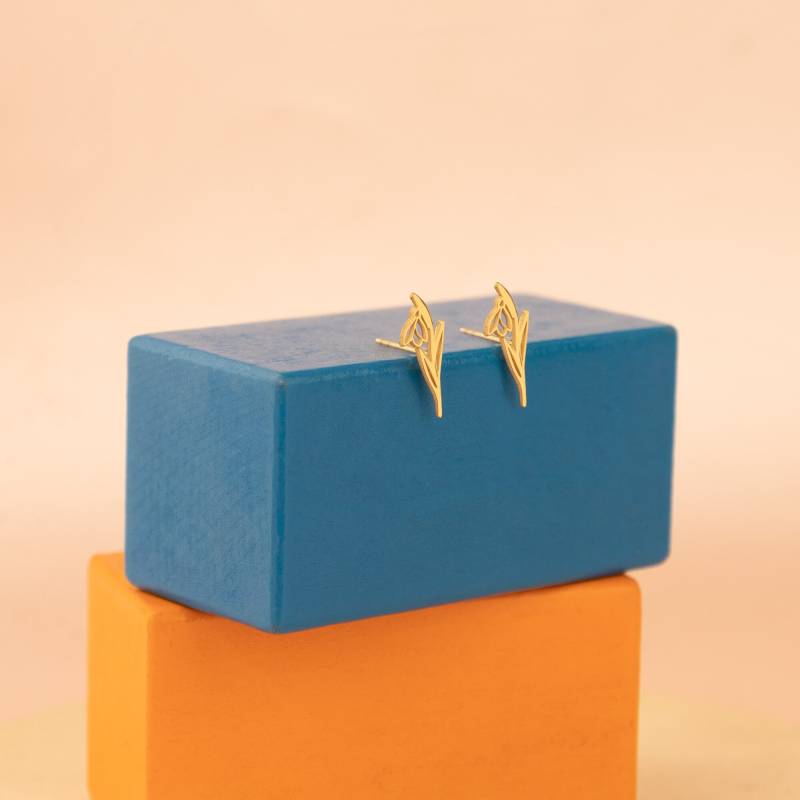 Gold Geburt Blume Ohrstecker Sterling Silber Personalisierte Schmuck von PizumiLondon