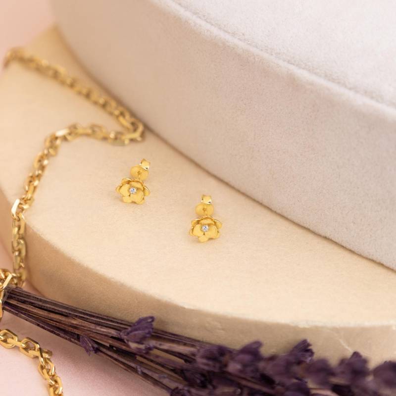 Zierliche Mohnblumen-Ohrstecker 925Er Sterlingsilber-Ohrringe von PizumiLondon