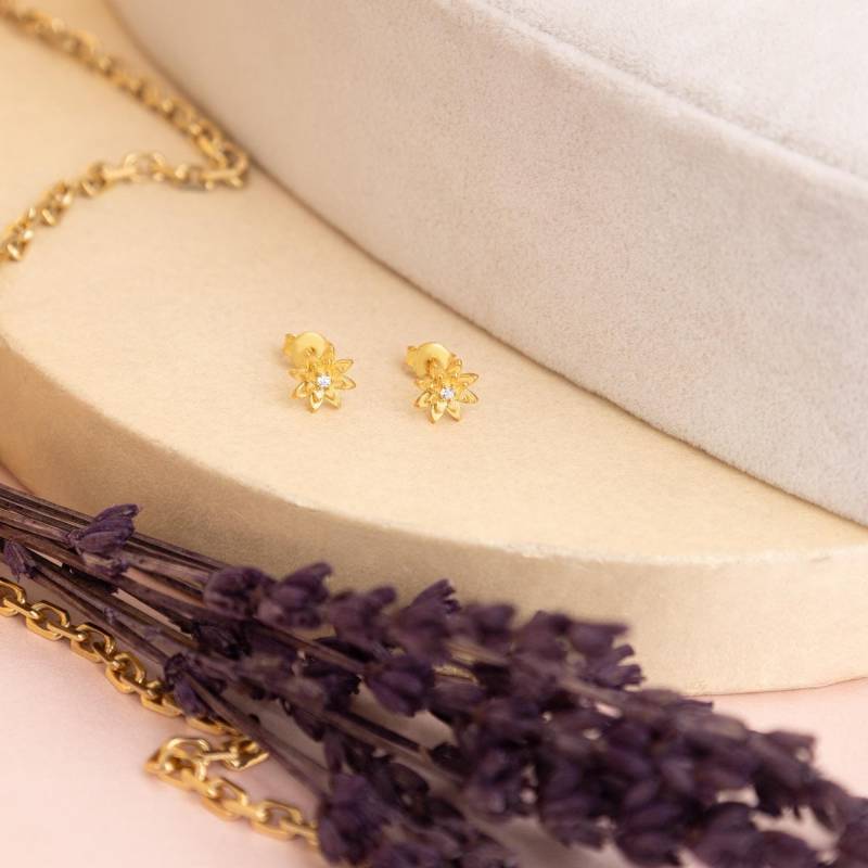 sterling Silber Mohn Ohrstecker Geburtsblume Schmuck von PizumiLondon