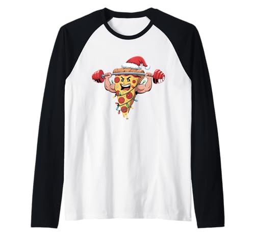 Lustige Pizza Lifting Bodybuilding Weihnachten Männer Jungen Raglan Lustige Pizza Lifting Bodybuilding Weihnachten Männer Jungen Raglan von Pizza Gym Fitness Workout Xmas Lights Santa Hat