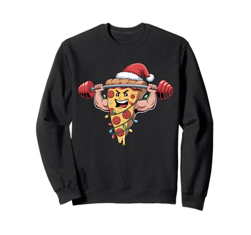 Lustige Pizza Lifting Bodybuilding Weihnachten Männer Jungen Sweatshirt Lustige Pizza Lifting Bodybuilding Weihnachten Männer Jungen Sweatshirt von Pizza Gym Fitness Workout Xmas Lights Santa Hat
