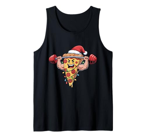 Lustige Pizza Lifting Bodybuilding Weihnachten Männer Jungen Tank Top Lustige Pizza Lifting Bodybuilding Weihnachten Männer Jungen Tank Top von Pizza Gym Fitness Workout Xmas Lights Santa Hat