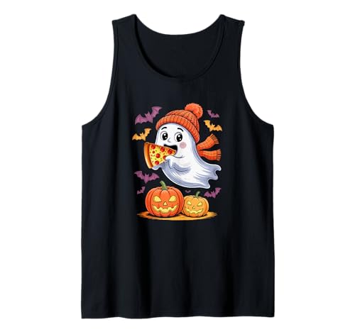 Cute Boo Ghost Eating Pizza Halloween Food Lover Kids Family Tank Top von Pizza Halloween Costume