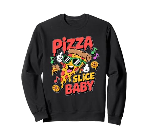 Lustiges Pizzastück mit Cartoon-Motiv für Babys Sweatshirt Lustiges Pizzastück mit Cartoon-Motiv für Babys Sweatshirt von Pizza Slice Baby Vibes Apparel