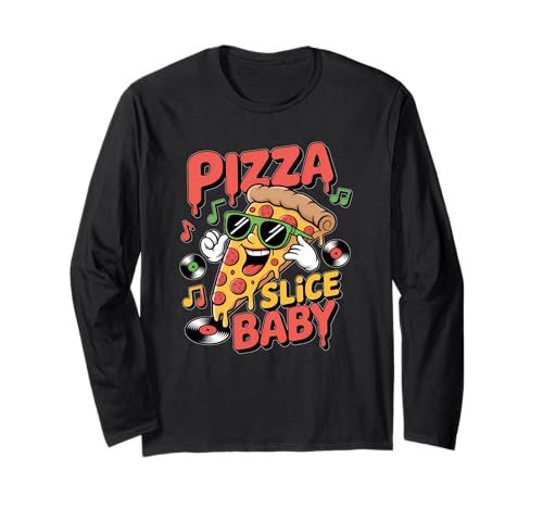 Pizzascheibe mit lustigem Cartoon-Motiv für Babys Langarmshirt Pizzascheibe mit lustigem Cartoon-Motiv für Babys Langarmshirt von Pizza Slice Baby Vibes Apparel