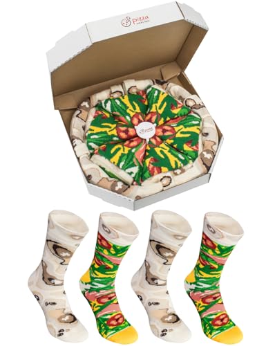Rainbow Socks - Damen Herren Pizza Socken Box Italienische - 4 Paar - Größen 41-46 von Rainbow Socks
