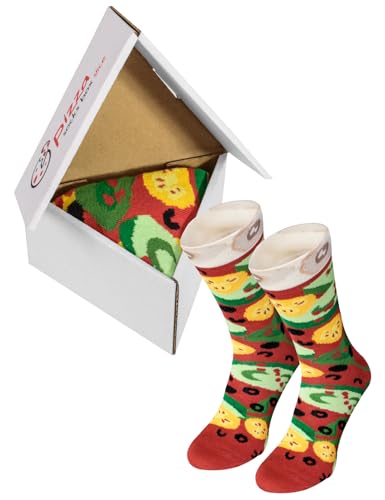 Pizza Socks Box Slice - Vegetarische - Damen Herren Pizza Socken 1 Paar - Größen 41-46 von Rainbow Socks