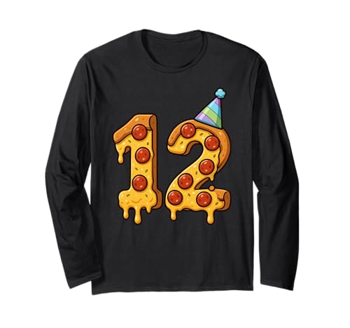 Pizza Partyhut zum 12. Geburtstag, 12 Jahre, Geburtstag, für Jungen, Mädchen, Kinder Langarmshirt Pizza Partyhut zum 12. Geburtstag, 12 Jahre, Geburtstag, für Jungen, Mädchen, Kinder Langarmshirt von PizzaAxis1