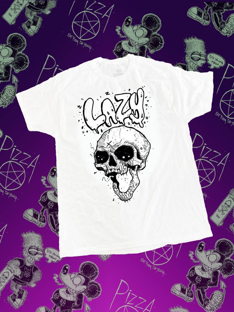 Pizza Pentagramm Fauler Schädel-Kopf-T-Shirt von PizzaPentagram