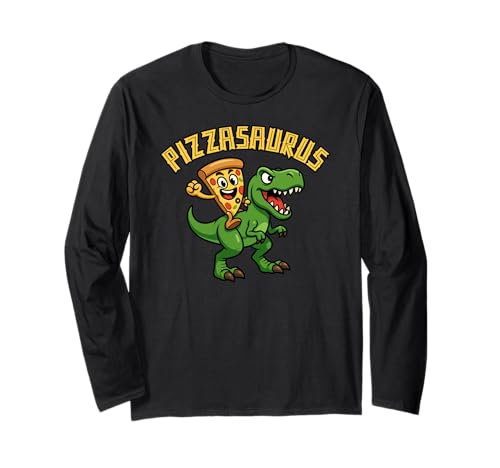 Pizza Dinosaurier Trex Pizza-Saurus Food Lover Jungen Mädchen Kinder Langarmshirt von PizzaSaurusAxis1