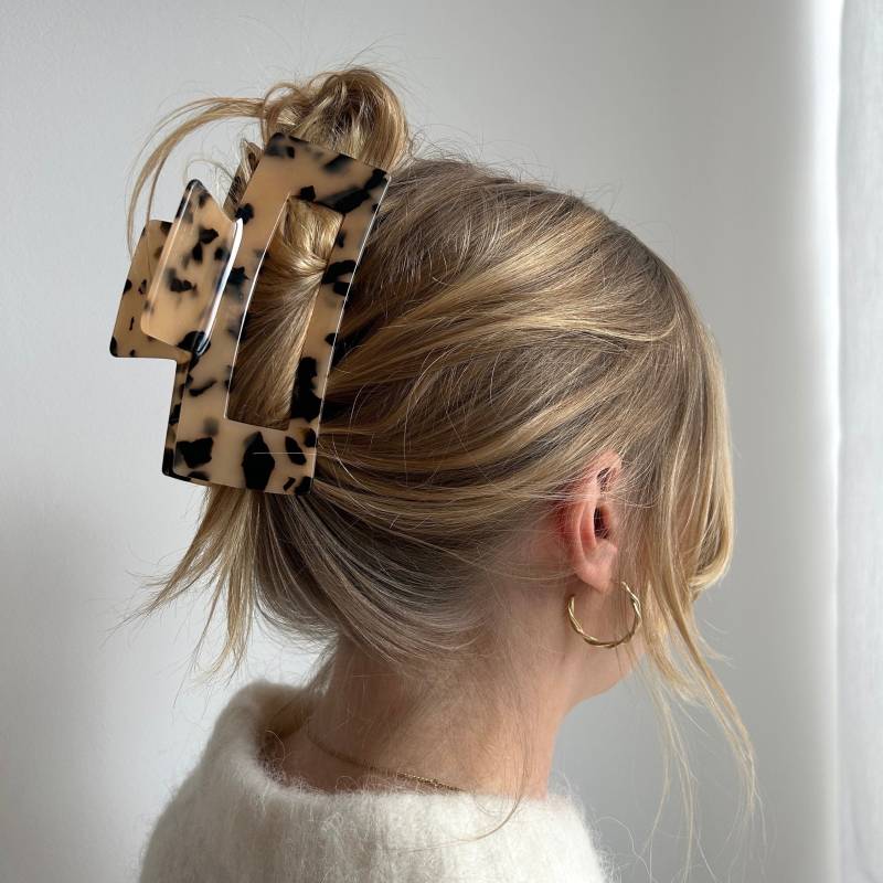 Nachhaltige Haarklammer "The Minimalist' in Leo Schildpattoptik, Aus Cellulose Acetat, Große Haarspange, Xxl Haarklammer, Hair Claw von PizzicatoAccessories