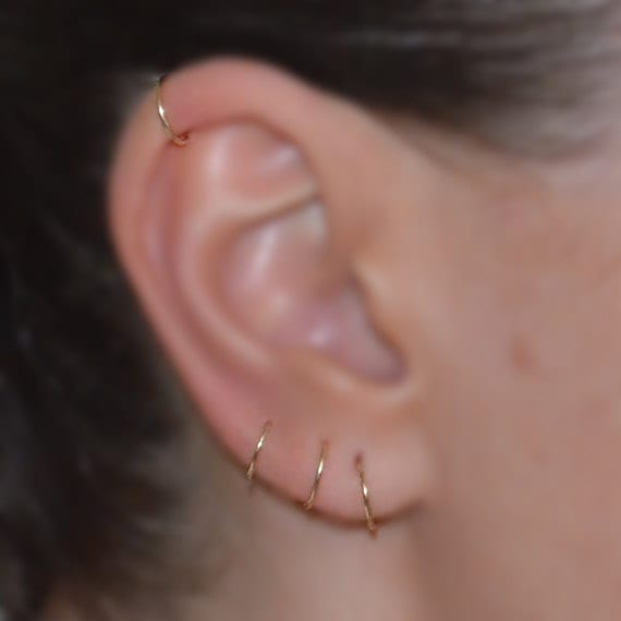 Nasenring/Massiver Gold-Nasenring 20G - Knorpelohrring Helix-Piercing Rook-Piercing Septum-Ring Tragus-Ring Daith-Piercing von PjCreationsStudio