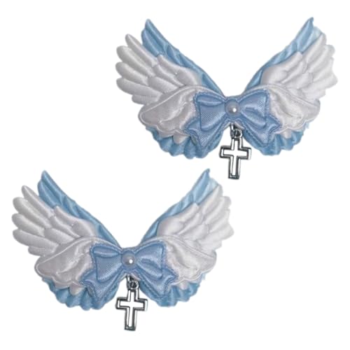 Anpassungsfähiger Haarschmuck mit zarter Dekoration, einzigartiger blauer Flügel-Haarschmuck, weiche Flügel-Haarspange von Pjeghbvop