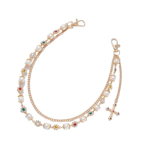 Pjeghbvop Einstellbare Legierungs Imitation Perlen Gekreuzte Hosen Kette Taille Leichtgewichtiger Hip Hop Schmuck Für Frauen Mode Leichte Legierung Taille von Pjeghbvop