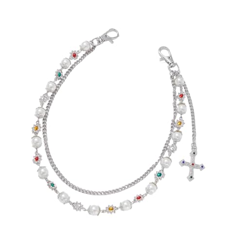 Pjeghbvop Einstellbare Legierungs Imitation Perlen Gekreuzte Hosen Kette Taille Leichtgewichtiger Hip Hop Schmuck Für Frauen Mode Leichte Legierung Taille von Pjeghbvop