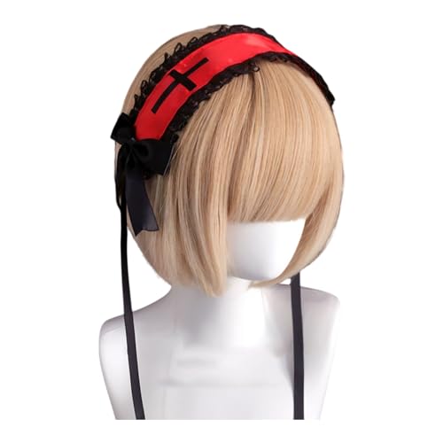 Einzigartiges Spitzen-Stirnband mit Rüschen und elastischer Passform, geeignet für verschiedene Kopfgrößen, ideal für einen süßen oder Vintage-Look von Pjeghbvop