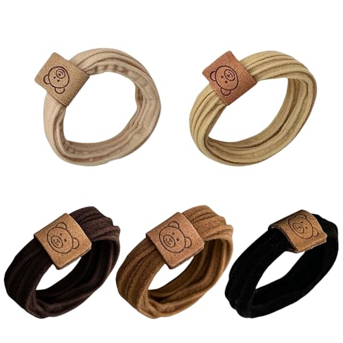 Elastische Haargummis, Bären-Haarschleife für elegante Hochsteckfrisuren, geeignet für dickes und dünnes Haar, 5 Stück von Pjeghbvop