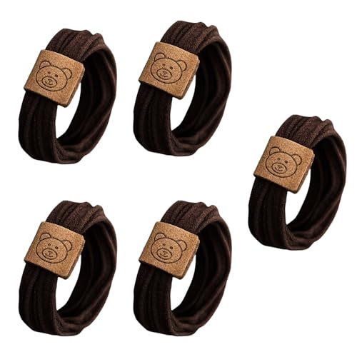 Elastische Haargummis, Bären-Haarschleife für elegante Hochsteckfrisuren, geeignet für dickes und dünnes Haar, 5 Stück von Pjeghbvop