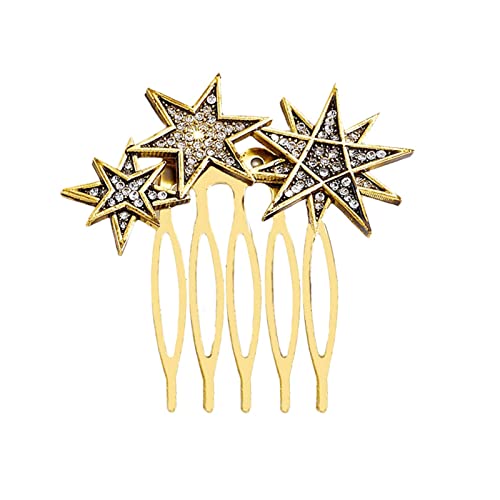 Hot Girls Haarspange Metallic Strass Stern/Mond Form Haarkamm Wort Haarspange für einzigartige Haarkämme für Jugendliche von Pjeghbvop