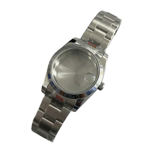 Pjeghbvop Edelstahl-Uhrenlünette und Metallband, modisches Herren-Gehäuseteil für Reparatur und Mods-Uhren-Reparaturteile, Zahn-Sandgürtel, G von Pjeghbvop