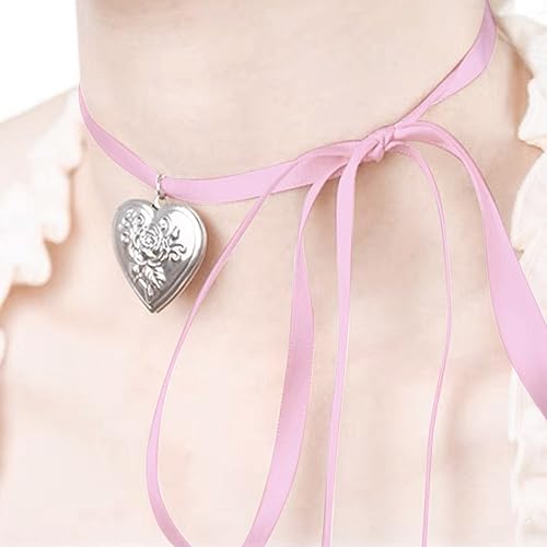 Pjeghbvop Flower Loves Bunte Ribbon Gurt Bowknot Foto Album Bilderrahmen Anhänger Metall Halskette Für Frauen Girl Party Schmuck Album Box Halskette Für Frauen von Pjeghbvop