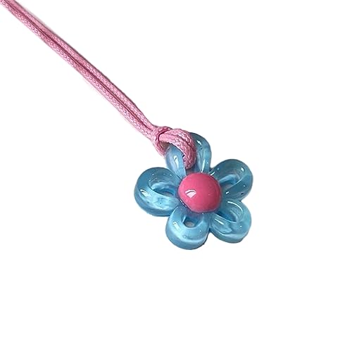 Pjeghbvop Halskette mit Blumen-Anhänger aus Kunstharz, mehrfarbig, für modische Frauen von Pjeghbvop