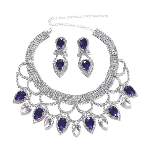 Pjeghbvop Handgefertigter Kristallschmuckset Einschließlich Halskette Und Ohrringe Der Sich Perfekt Für Einen Hauch Von Charm Zu Jedem Outfit Kristall Anhänger Halskette Verleihen von Pjeghbvop