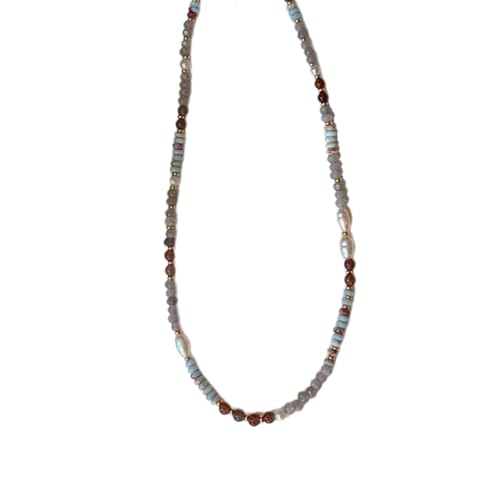 Pjeghbvop Modische Perlen Halskette Mit Handwerk Natursteinperlen Für Frauen Modezubehör Dopamin Boosting Halskette von Pjeghbvop