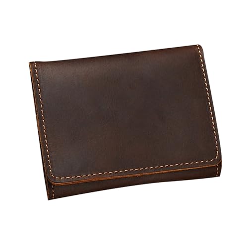 Pjeghbvop Professionelles Visitenkartenetui, praktisches PU-Lederhalter, kurze Brieftasche für Führungskräfte und Einzelpersonen, Retro-Namensbrieftasche, Kaffeebraun, Mass Beauty von Pjeghbvop