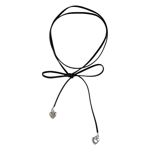 Pjeghbvop Trendy Bowtie Halskette Bowknot Charm Choker Verstellbare Länge Lederkabelnhalte Für Partys Und Freizeitoutfits Persönlichkeit Statement Halskette von Pjeghbvop
