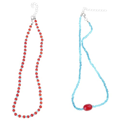 Pjeghbvop Vintage Goth Sweet Red Blue Perlen Halshalskette Handgefertigte Einstellbare Schlüsselbeutelkette Für Frauen Schmuckzubehör Goth Choker Halskette Pjeghbvop Vintage Goth Sweet Red Blue Perlen Halshalskette Handgefertigte Einstellbare Schlüsselbeutelkette Für Frauen Schmuckzubehör Goth Choker Halskette von Pjeghbvop