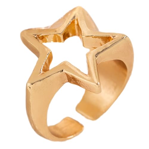 Pjeghbvop Vintage Inspirierte Star Fingerschmuck Auffällige Und Elegante Geometrische Accessoire Schöne Lady Silber/Gold Ringe Charme Moderinge von Pjeghbvop